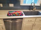 Tulips in Color Dish Drying Mat Absorbent Dish Drying Mat Pad for Kitchen Counter Dish Drainer Mat for Countertop, 14 x 21", Multicolor