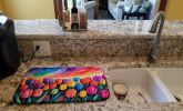 Tulips in Color Dish Drying Mat Absorbent Dish Drying Mat Pad for Kitchen Counter Dish Drainer Mat for Countertop, 14 x 21", Multicolor