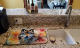 Wolves Wolf Dish Drying Mat Absorbent Dish Drying Mat Pad for Kitchen Counter Dish Drainer Mat for Countertop, 14 x 21", Multicolor