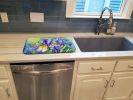 Tennessee Iris in Watercolor Dish Drying Mat Absorbent Dish Drying Mat Pad for Kitchen Counter Dish Drainer Mat for Countertop, 14 x 21", Multicolor
