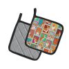 Lots of Red Cardigan Corgi Pair of Pot Holders Kitchen Heat Resistant Pot Holders Sets Oven Hot Pads for Cooking Baking BBQ, 7 1/2 x 7 1/2