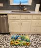 Sunflowers in Watercolor Memory Foam Kitchen Mat Machine Washable Anti-Fatigue Mat Cushion Comfort Bath Mat or Kitchen Rug